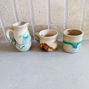 Set of three Nemadji Pottery pieces